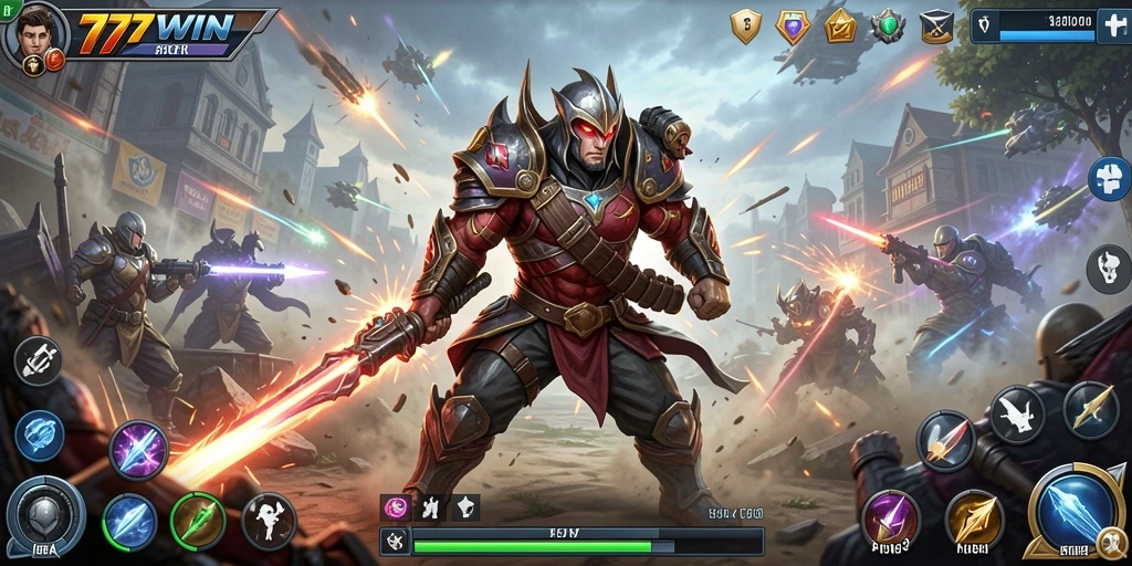 Tampilan gameplay mendebarkan dari 777WIN saat melakukan serangan.