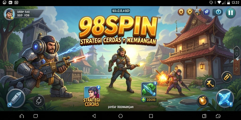 Screenshot utama 98SPIN menampilkan momen strategis yang intens.