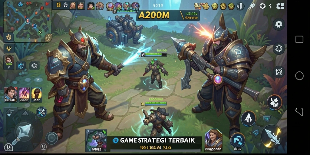 Tangkapan layar A200M menampilkan aksi gameplay strategi yang seru.