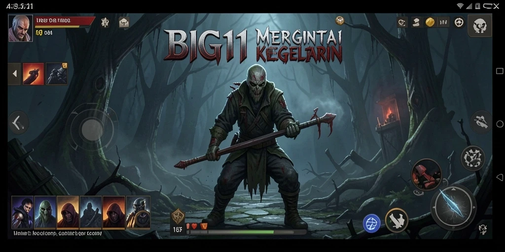 Screenshot menampilkan gameplay menegangkan di dunia gelap.