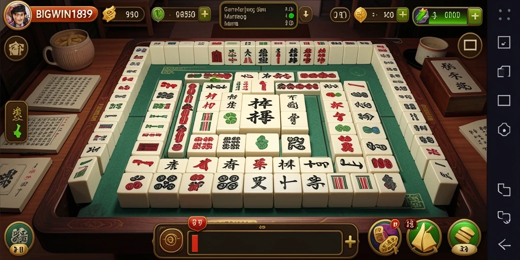 Screenshot utama menampilkan gameplay seru dalam permainan Mahjong.