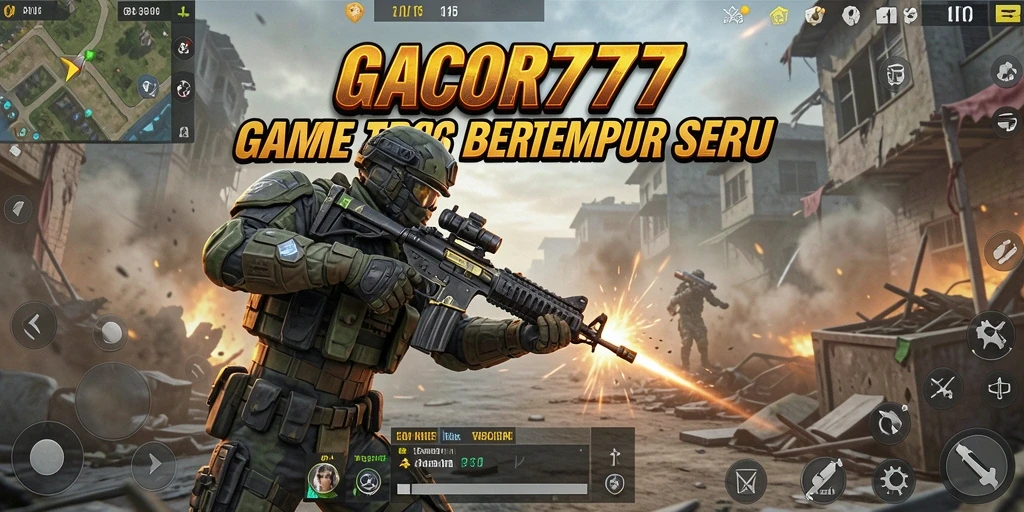Screenshot menampilkan aksi pertempuran intens dalam GACOR777.