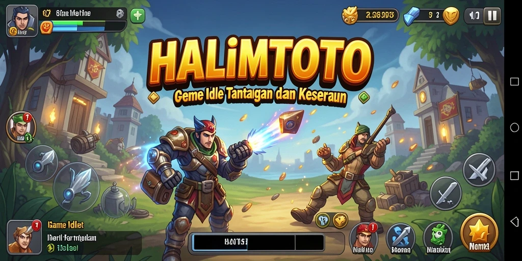 Tampilan gameplay HALIMTOTO dengan karakter aktif dan lingkungan yang dinamis.