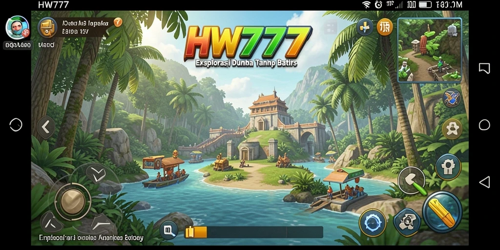 Tangkapan layar gameplay HW777 menampilkan aksi eksplorasi di dunia terbuka.