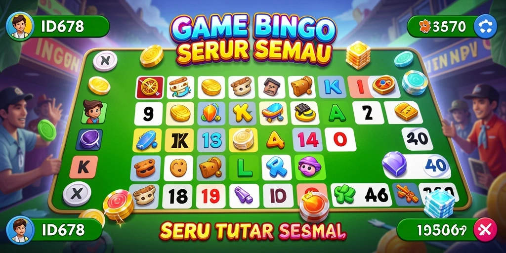 Tampilan gameplay ID678 yang penuh warna dan menarik dalam permainan Bingo.