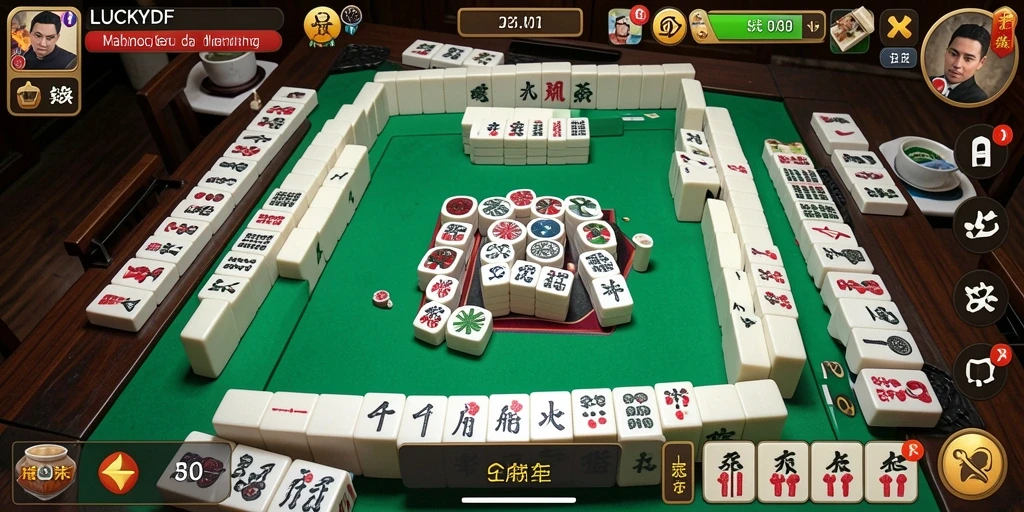 Tampilan gameplay Mahjong yang menarik di LUCKYDF.