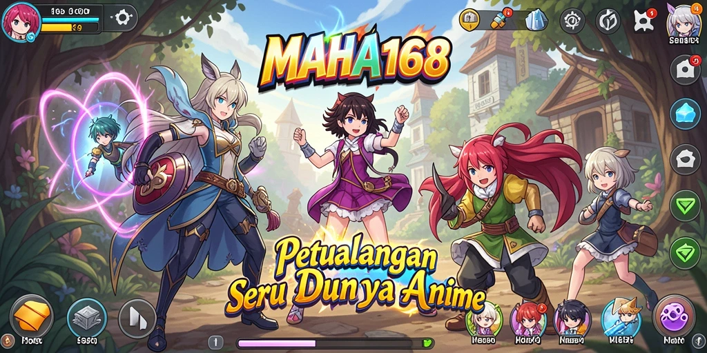 Tampilan gameplay dinamis dalam <strong>MAHA168</strong> dengan karakter Anime favorit.