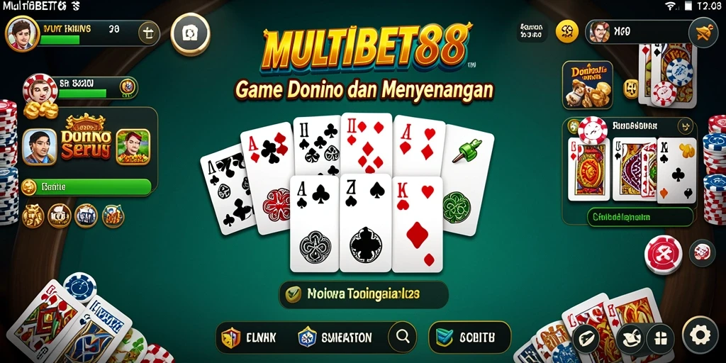 Screenshot MULTIBET88 menampilkan keseruan bermain domino dengan teman.