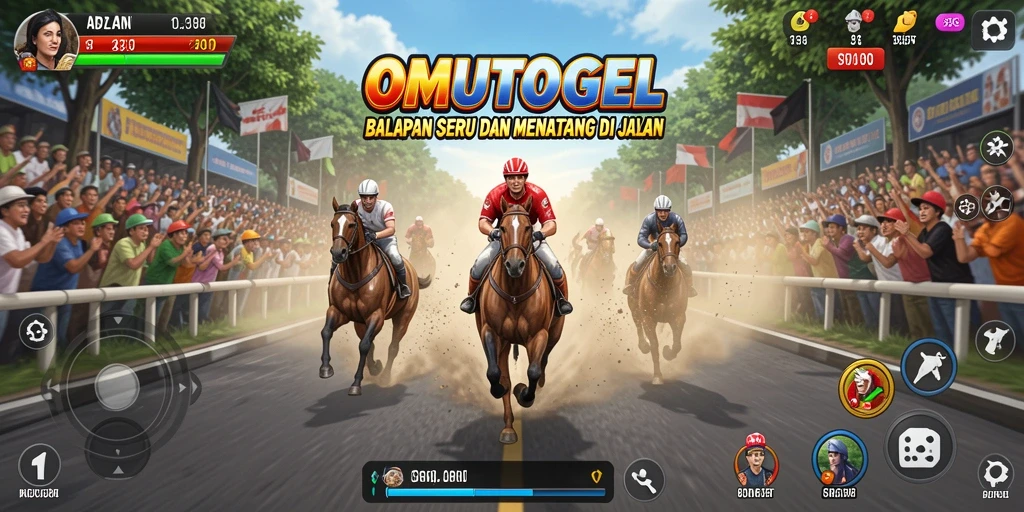 Screenshot gameplay seru dari balapan di OMUTOGEL.
