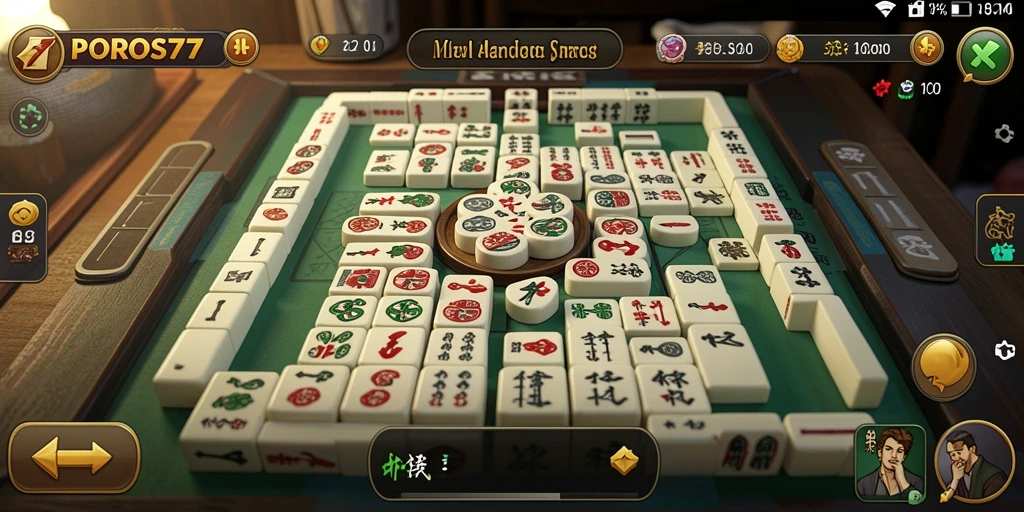 Tampilan gameplay seru dan menarik dari POROS77 Mahjong.