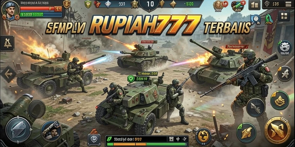 Tampilan aksi seru dari gameplay <strong>RUPIAH777</strong> dalam pertempuran TPS.