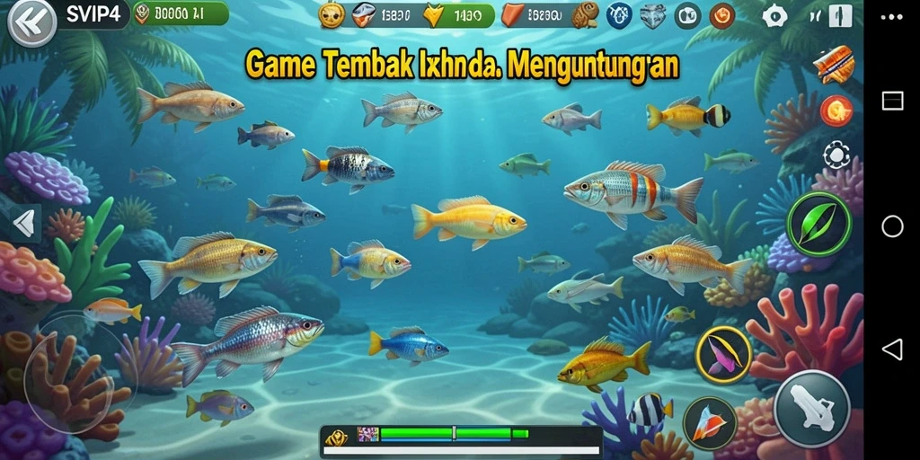 Tampilan gameplay seru SVIP4 saat menangkap ikan.